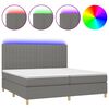 vidaXL Boxspring met matras en LED stof donkergrijs 200x200 cm