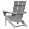 vidaXL Vouw Adirondack Stoel Lichtgrijs 74.5 x 80.5 x 90cm HDPE