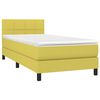vidaXL Boxspring met matras en LED stof groen 90x200 cm