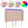 vidaXL Hoofdbord LED 147x16x118/128 cm kunstleer cappuccinokleurig