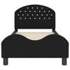 vidaXL Bedframe voor kinderen met hoofdbord Zwart 80 x 160 cm Fluweel