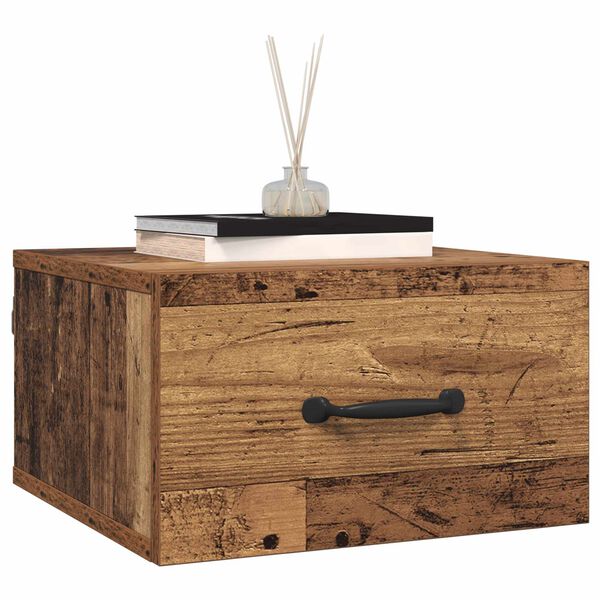 vidaXL Nachtkastje met lade Oud Hout 35 x 35 x 20 cm Bewerkt hout