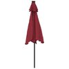 vidaXL Parasol met stalen paal 225x225x212 cm bordeauxrood