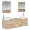 vidaXL Badkamermeubelset 5 pcs Sonoma Eiken Bewerkt hout en glas