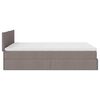 vidaXL Bed met matras 140x190 cm stof taupe