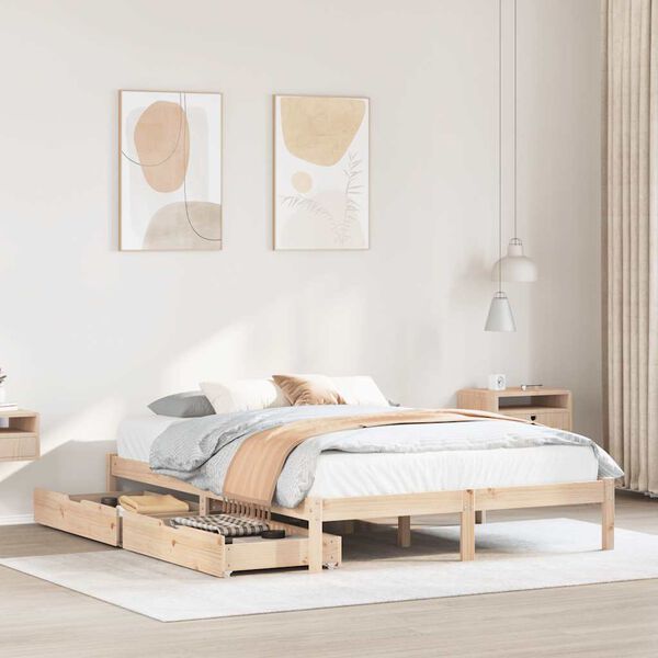 vidaXL Bedframe zonder matras massief grenenhout 120x190 cm