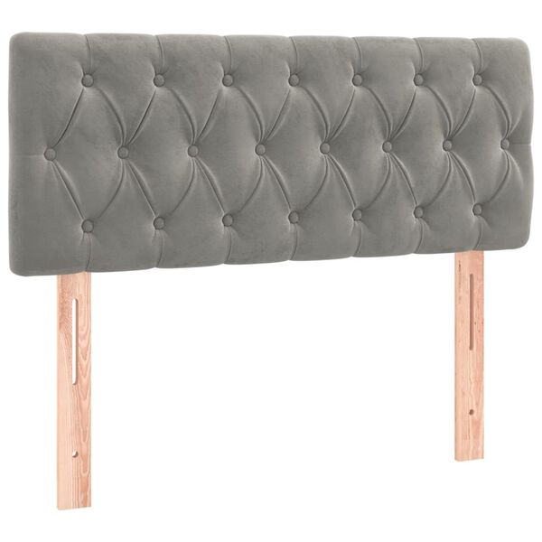 vidaXL Hoofdbord LED 100x7x78/88 cm fluweel lichtgrijs