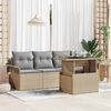 vidaXL Tuin Sofa Set met kussen met opslag 5 pcs Beige Poly Rattan