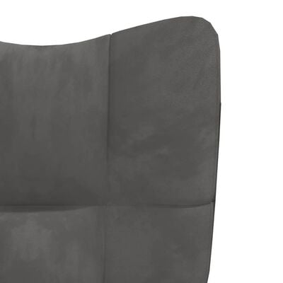 vidaXL Relaxstoel met voetenbank fluweel donkergrijs