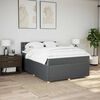 vidaXL Boxspring met matras stof donkergrijs 140x200 cm