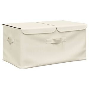 vidaXL Opbergbox 50x30x25 cm stof cr&egrave;mekleurig