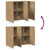 vidaXL Dressoir Artisan Eiken 90 x 34 x 80 cm Bewerkt hout
