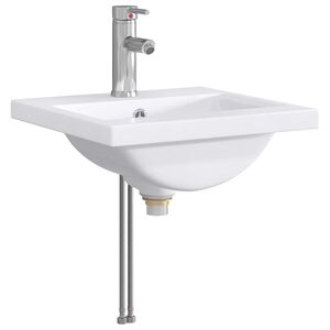vidaXL Badkamer wastafel met kraan en afvoer Chroom 42 x 40 x 16,5 cm