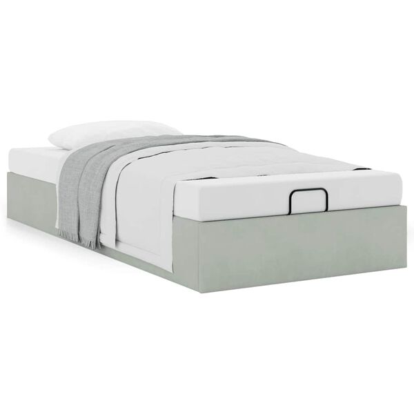 vidaXL Bedframe zonder matras 80x200 cm fluweel lichtgrijs