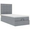 vidaXL Ottoman bed met matras 80x200cm stof lichtgrijs