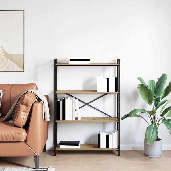 vidaXL Boekenkast Artisan Eiken 80 x 30 x 120 cm Bewerkt hout