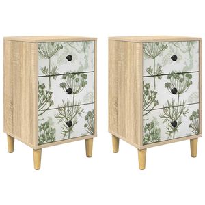 vidaXL Nachtkastje GOTHA 2 st Sonoma Eiken 36 x 33 x 60 cm