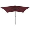 vidaXL Parasol met LED's en stalen paal 2x3 m bordeauxrood