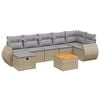 vidaXL 8-delige Loungeset met kussens poly rattan gemengd beige