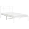 vidaXL Bedframe met hoofdbord metaal wit 100x200 cm