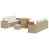 vidaXL Tuin Sofa Set Beige en Cr&egrave;me Poly Rattan