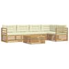 vidaXL Buiten bankenset 6 st Wit en cr&egrave;mekleurig Polyester