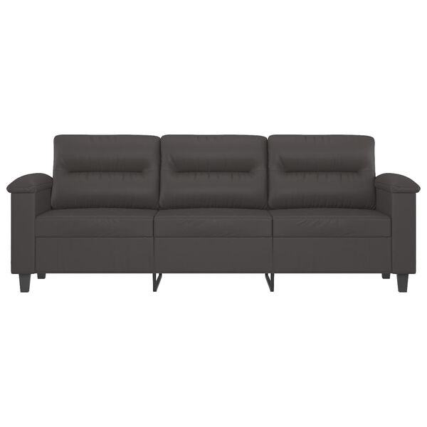 vidaXL Driezitsbank 180 cm kunstleer grijs