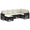 vidaXL Tuinbankenset 6 pcs Zwart en Cream Wit poly rattan