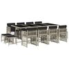 vidaXL 13-delige Tuinset met kussens poly rattan lichtgrijs