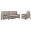 vidaXL Bankstel 2 pcs Lichtgrijs Faux Su&egrave;de Stof