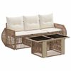 vidaXL Tuinbankenset 4 st Beige en Cr&egrave;me Wit poly rattan