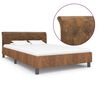 vidaXL Bedframe kunstsu&egrave;de bruin 140x200 cm