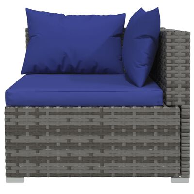 vidaXL 13-delige Loungeset met kussens poly rattan grijs