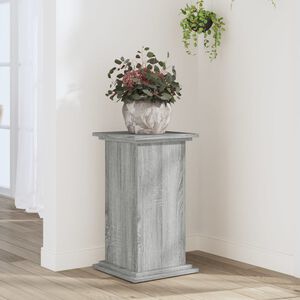 vidaXL Plantenstandaard 33x33x60 cm bewerkt hout grijs sonoma eiken