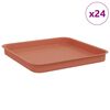 vidaXL Vierkante Bloemenschotel 24 pcs Baksteenrood Kunststof