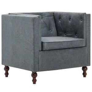 vidaXL Fauteuil stof grijs