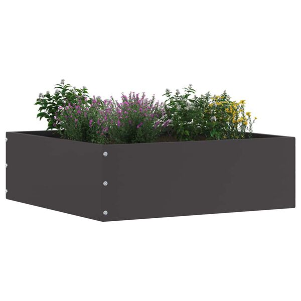 vidaXL Tuinrand 6 pcs Zwart 40 x 40 x 13 cm Staal