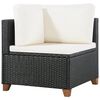 vidaXL 4-delige Loungeset met kussens poly rattan zwart