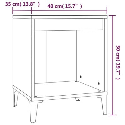 vidaXL Nachtkastje 40x35x50 cm zwart