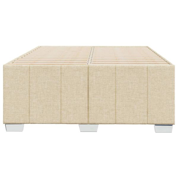 vidaXL Bedframe zonder matras 120x200 cm stof cr&egrave;mekleurig