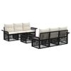 vidaXL Tuinbankenset 7 st Zwart 55 x 55 x 37 cm poly rattan