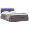 vidaXL Opbergbed met LED met matras Grijs 140 x 200 cm Nep Leer