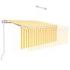 vidaXL Luifel automatisch met gordijn LED windsensor 3x2,5 m geel wit