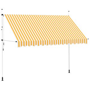 vidaXL Luifel handmatig uittrekbaar 350 cm oranje en witte strepen