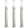 vidaXL Bolderverlichting met sensor 3 stuks 80 cm RVS IP44