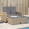 vidaXL Tuinbank 2-zits met kussens poly rattan beige