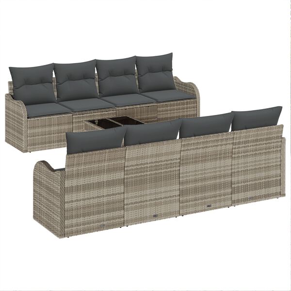 vidaXL Tuin Sofa Set Lichtgrijs 55 x 55 x 37 cm poly rattan