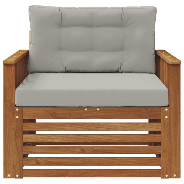 vidaXL Buiten bankenset Massief Acaciahout en Polyester Naturel