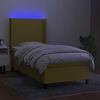 vidaXL Boxspring met matras en LED stof groen 100x200 cm