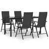 vidaXL 5-delige Tuinset poly rattan zwart
